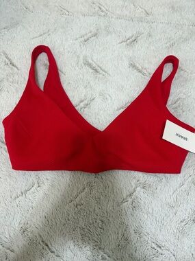 Spanx pique straight strap bikini top